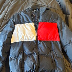 Tommy Hilfiger Colorblock Puffer Jacket - Black/White/Red